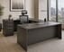 Charcoal Rectangular Executive Desk w/6 Drawers
