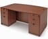 Cherry Laminate Bow Front Desk w/Six Drawers