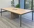 8' Contrasts Rustic Conference Table w/ 6 LineaForm Ergo Mesh Chairs Set