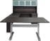 Pneumatic Lift Height Adjustable Executive U-Desk w/Hutch in Charcoal