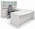 White U-Shaped Workstation w/Hutch