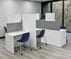 12' x 4' White 8-Person Cluster Workstation with Mobile Dividers and Tackable Privacy Panels