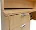 Adjustable Height Bow Front U-Shaped Desk w/Hutch in Maple