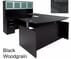 Enclosed Bow Front U-Shaped Desk with Hutch and Height Adjustable L-Surface