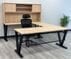Beaumont Steel V-Leg Rectangular Front U-Shaped Desk with Hutch