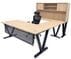 Beaumont Steel V-Leg Rectangular Front U-Shaped Desk with Hutch