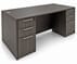 Charcoal Rectangular Executive Desk w/6 Drawers