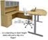 Maple Electric Lift Adjustable Height  U-Desk w/Hutch