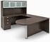 Mocha Peninsula U-Shaped Workstation w/Hutch
