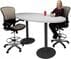 Oval Standing Height 8' Metal Disc Base Conference Table