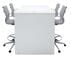 Team Collaborative Standing Height Meeting Table in White