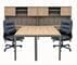 Contrasts Rustic 2-Person Workstation with Hutches - 10' x 6'