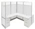 12'W x 6'D x 7'H White Washable Laminate Complete 2-Person L-Shaped Longitudinal Add-On Office Cubicles w/Files