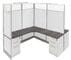 12'W x 12'D x 7'H White Laminate Washable Complete 4-Person Cluster Office Cubicle - Add-On Unit