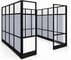 8' x 8' x 7'H Modular Office w/ Sound Absorbing PET Panels & Glass Clear Front Panels - Starter