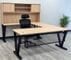 Beaumont Steel V-Leg Bow Front U-Shaped Desk with Hutch