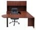 Cherry Peninsula U-Shaped Workstation w/Hutch 