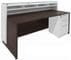 Custom 7'W Reception Desk w/Glass Counter