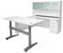 Pneumatic Lift Height Adjustable Managers U-Desk w/Hutch in White