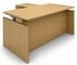 Maple Adjustable Height Rectangular Front L-Shaped Desk