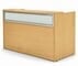 Maple Rectangular Reception Desk w/Frosted Glass Panel
