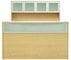 Maple U-Shaped Reception Desk w/Frosted Glass Panel & Hutch
