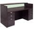 Mocha Rectangular Reception Desk w/Frosted Glass Panel