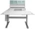 Pneumatic Lift Height Adjustable Executive U-Desk w/Hutch in White