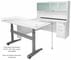Pneumatic Lift Height Adjustable Executive U-Desk w/Hutch in White