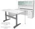 Pneumatic Lift Height Adjustable Managers U-Desk w/Hutch in White