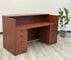 Rectangular Cherry Laminate Reception Desk with Drawers
