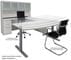 White Electric Lift Adjustable Height U-Desk w/Hutch