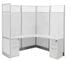6' x 6' x 7'H White Laminate Washable Complete L-Shaped Office Cubicle w/Files - Add-On Unit