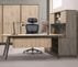 8'W Contrasts Rustic Executive L-Desk with Storage and Hutch