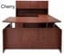 Enclosed Bow Front U-Shaped Desk with Hutch and Height Adjustable L-Surface