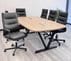 8' Beaumont Steel V-Leg Conference Table with 6 Elementa Chairs in Black Set