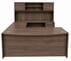 Columbia Walnut Conference U-Shaped Workstation w/Hutch - 71