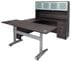 Pneumatic Lift Height Adjustable Executive U-Desk w/Hutch in Charcoal