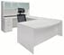 White U-Shaped Workstation w/Hutch