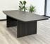 8' Charcoal Boat-Shaped Conference Table w/6 Gray Mesh Chairs