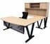 Beaumont Steel V-Leg Bow Front U-Shaped Desk with Hutch