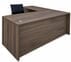 Columbia Walnut Executive L-Shaped Desk w/6 Drawers - 71