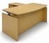 Maple Adjustable Height Bow Front L-Shaped Desk