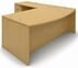 Maple L-Shaped Bow Front Conference Desk w/6 Drawers