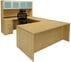 Maple Laminate Straight Front U-Workstation w/Hutch