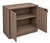 Urban Walnut 2-Door Locking Storage Cabinet with Hutch