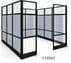 7-Foot Clear Glass Office Panels w/ Black Frame - 24