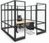 8' x 8' x 7'H Clear Glass Modular Office w/ Black Frame - Starter Cubicle