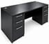 Black Rectangular Managers Desk w/6 Drawers