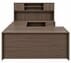 Columbia Walnut Rectangular U-Shaped Workstation, Height Adjustable L-Surface, 3 Drawers & Hutch - 71